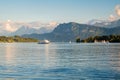 View from Haldenstrasse at the shores over Lake Lucerne Switzerland